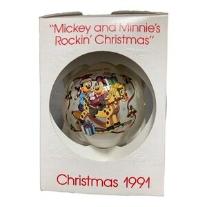 Mickey And Minnie's Rockin' Christmas Ornament 1991 Disney Schmid